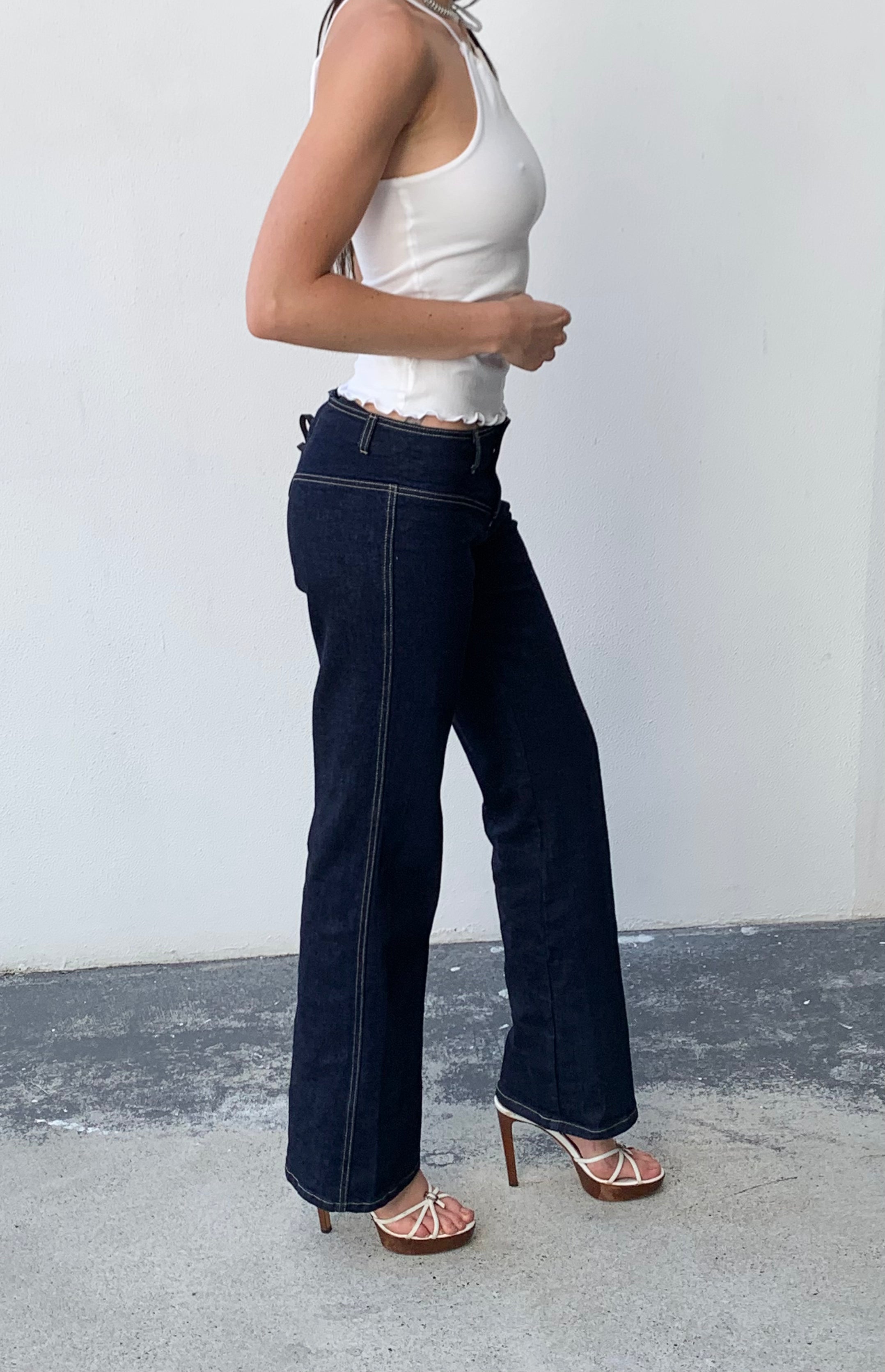 Bootcut Corset Jeans. 2002. Low Rise. Stretch. Dark Indigo - BY BETTINA LIANO
