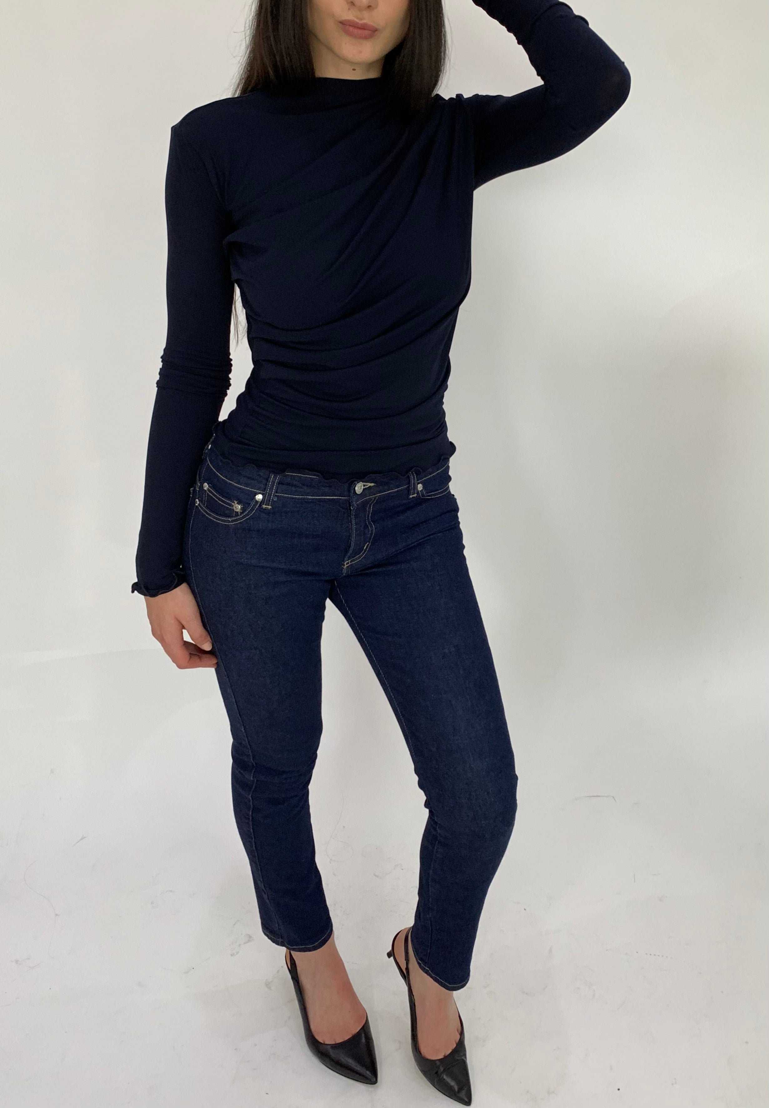 OG Skinny leg Jeans.2004. Low Rise. Stretch.  Dark Indigo - BY BETTINA LIANO