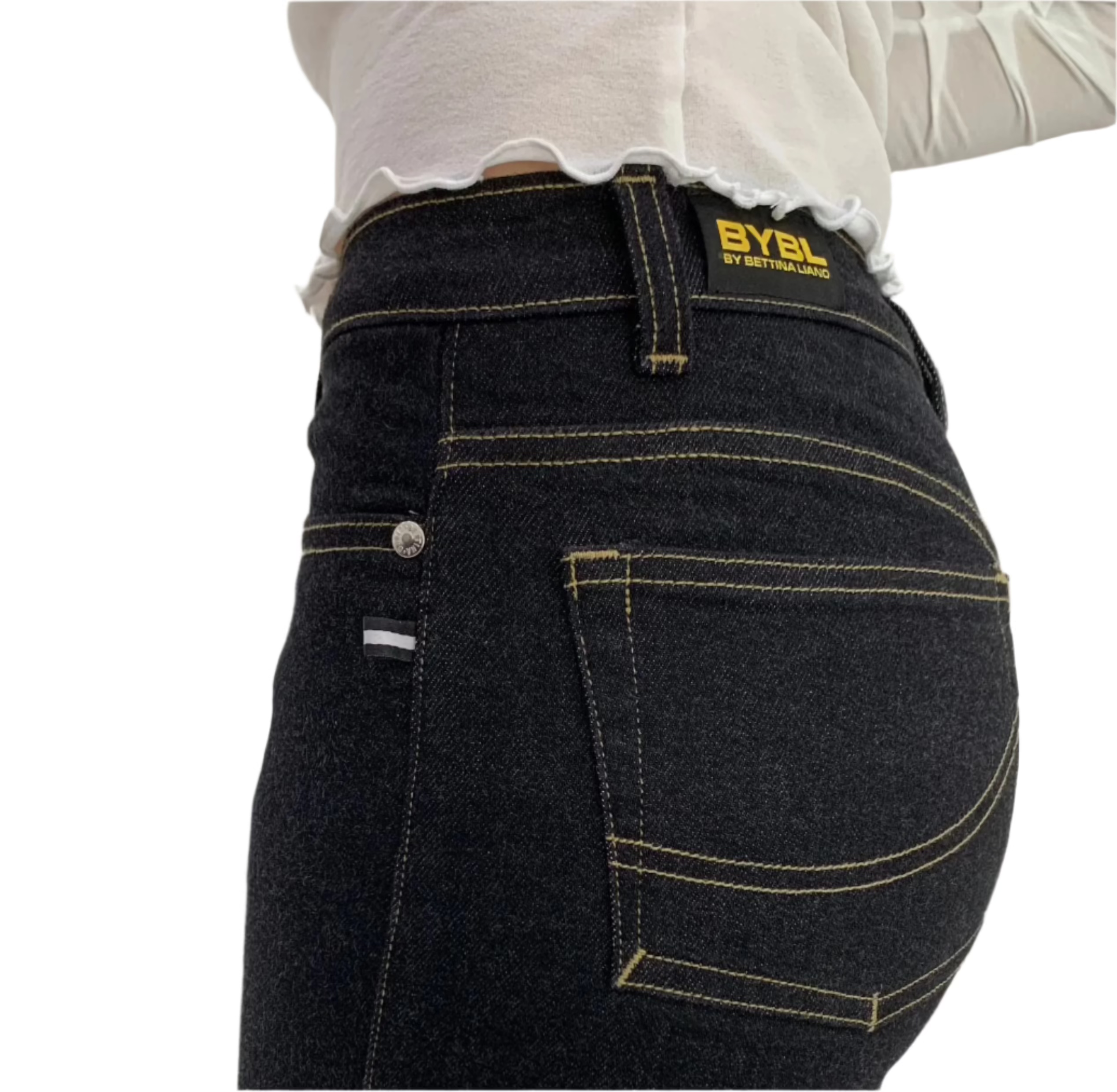 True Boot Leg. 1989. Low Rise. Stretch. Black Denim. - BY BETTINA LIANO