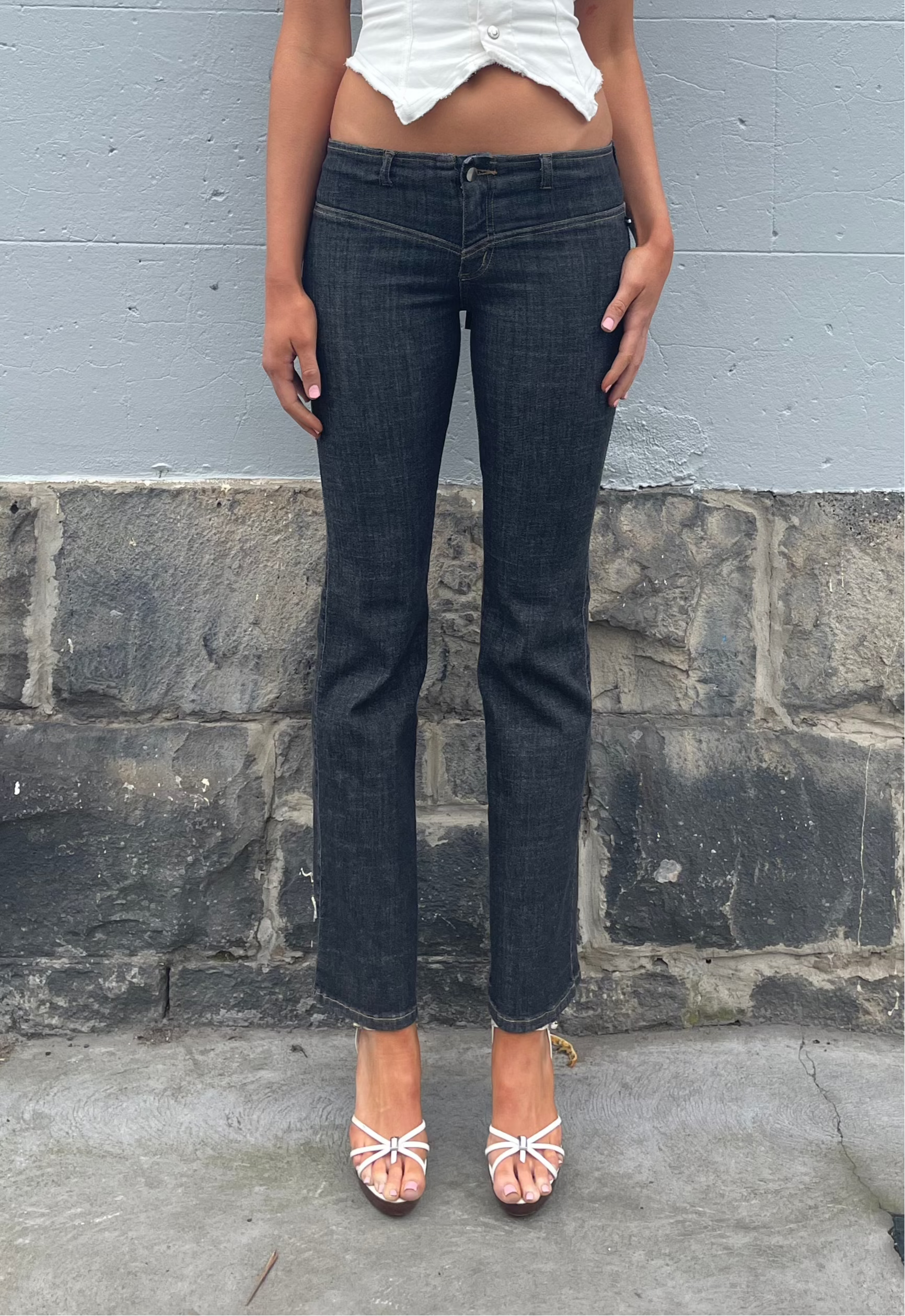 Bootcut Corset Jeans 2002. Low Rise. Black Cloud - BY BETTINA LIANO
