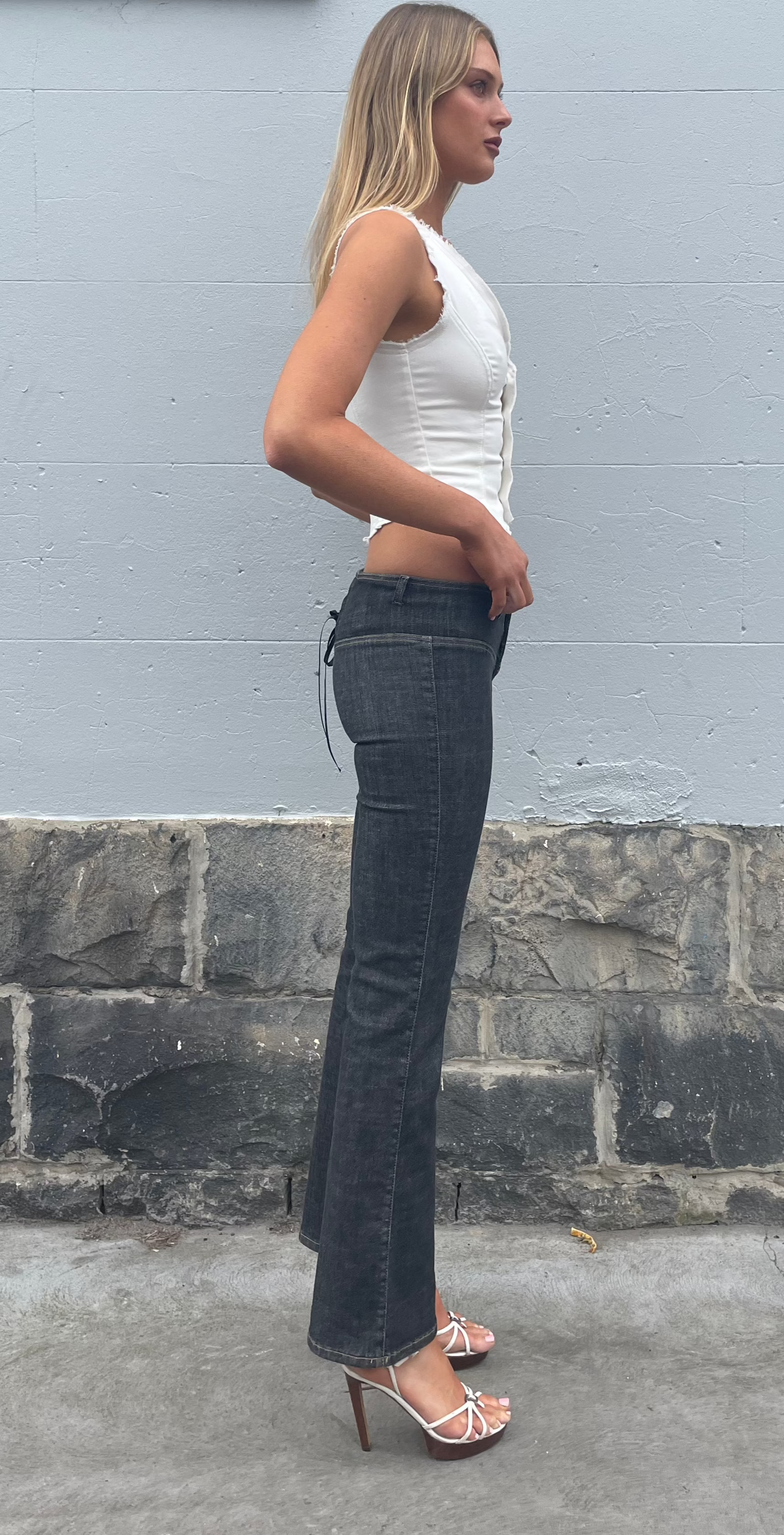 Bootcut Corset Jeans 2002. Low Rise. Black Cloud - BY BETTINA LIANO