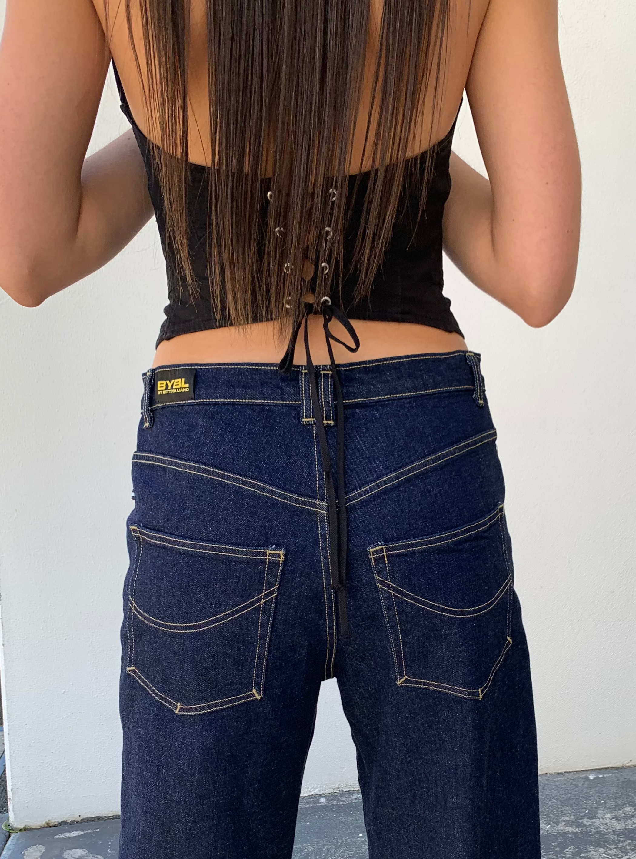 Baggy Hanger Jeans. Extra Baggy, Low Rise.  Dark Indigo - BY BETTINA LIANO