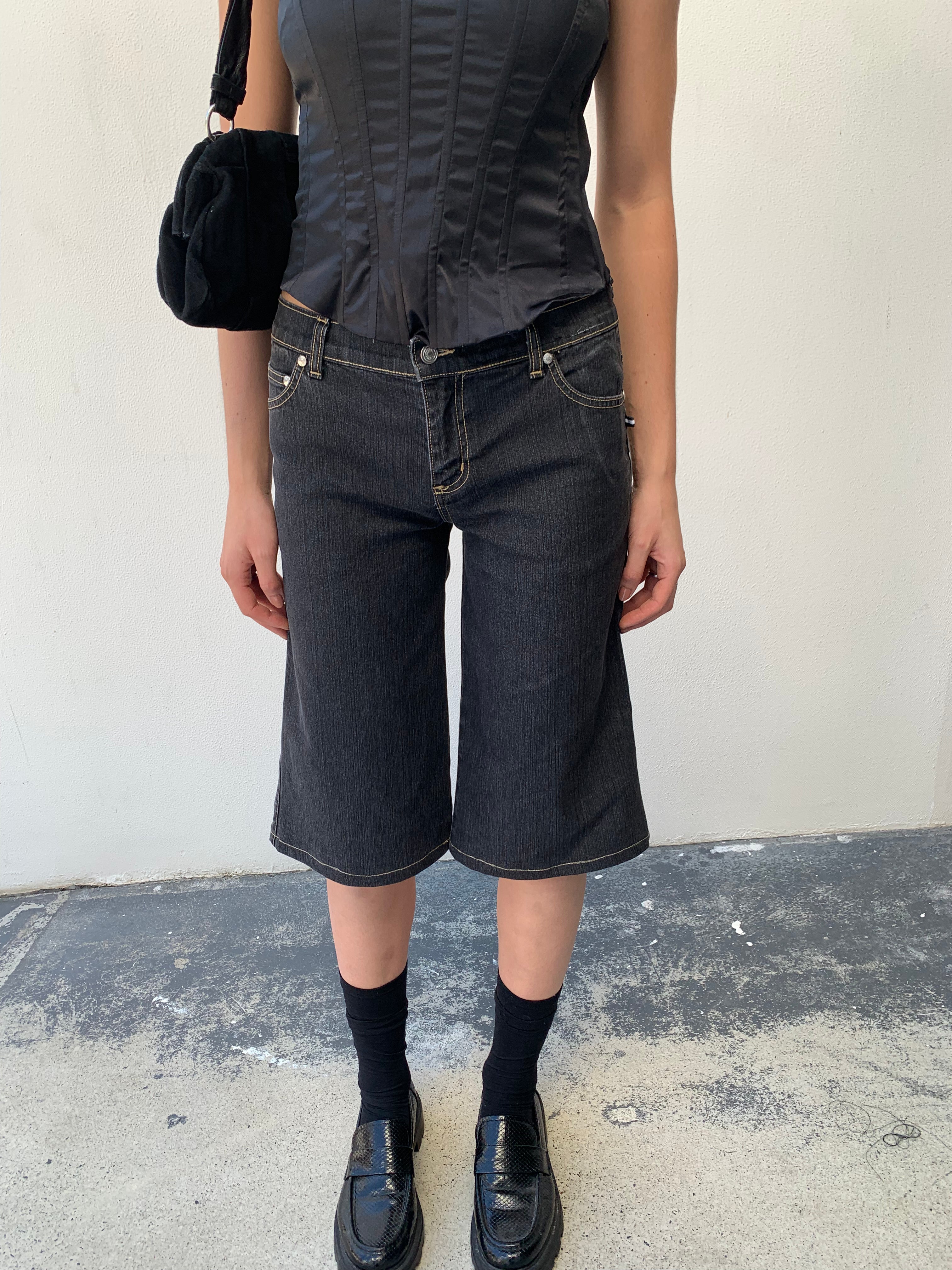 Baggy Corset Shorts. Low Rise. Dusty Black. - BY BETTINA LIANO