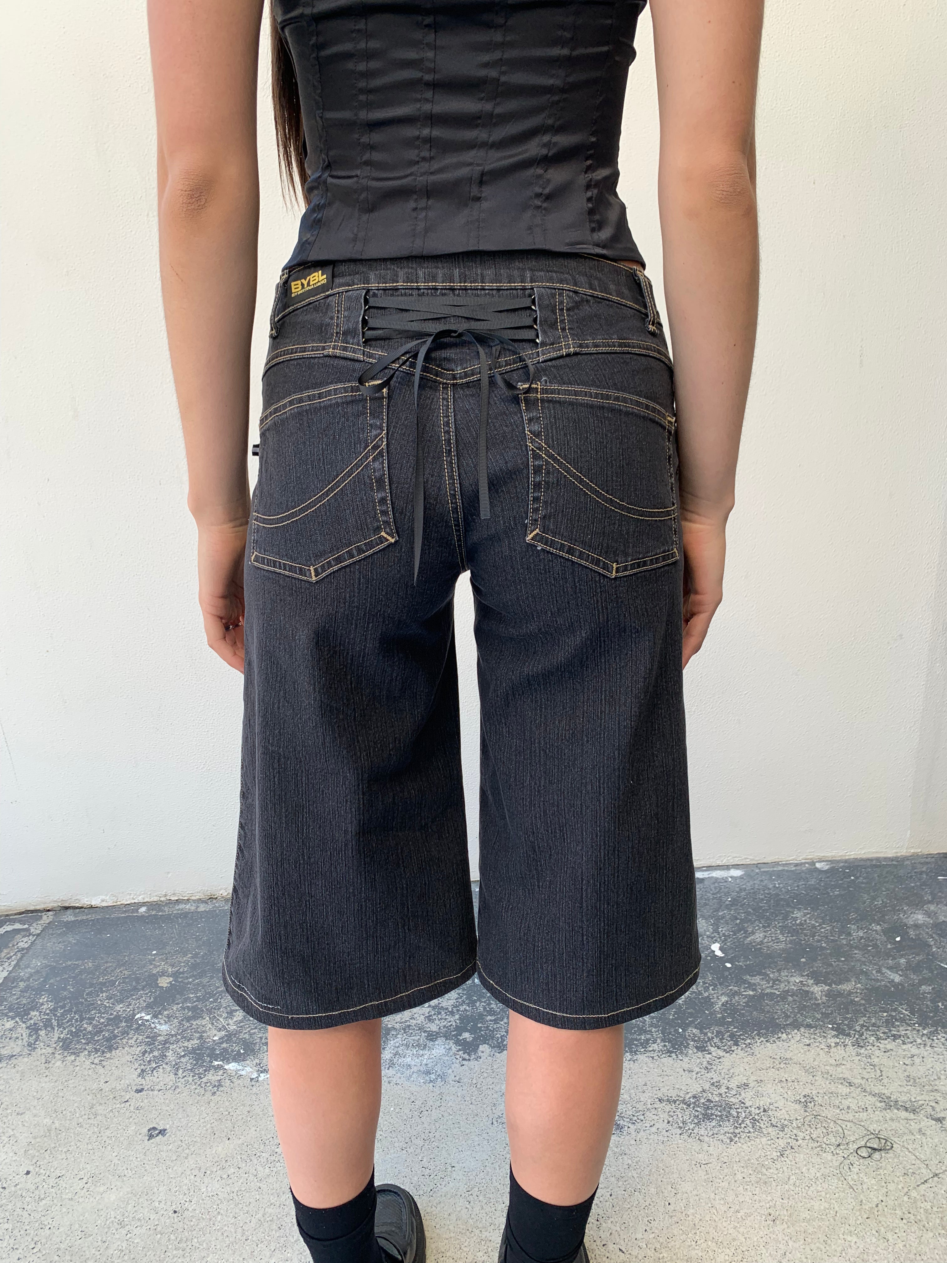Baggy Corset Shorts. Low Rise. Dusty Black. - BY BETTINA LIANO