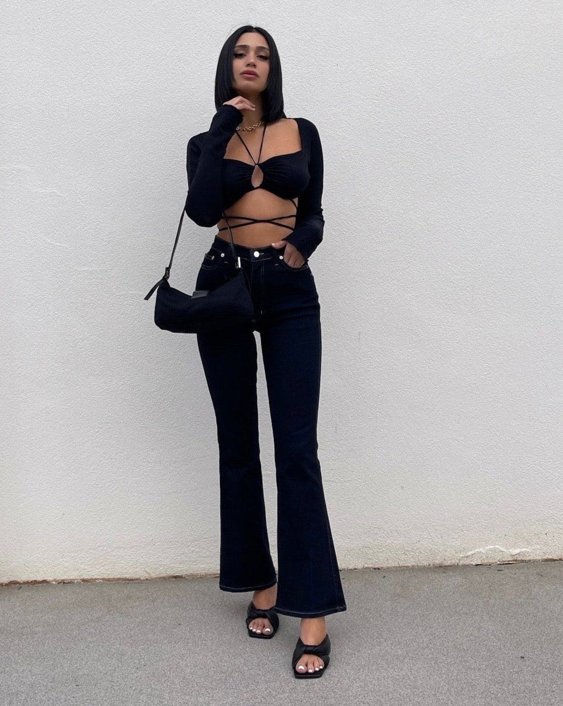Strider Jeans. High Rise Flares. Stretch. Deep Indigo - BY BETTINA LIANO