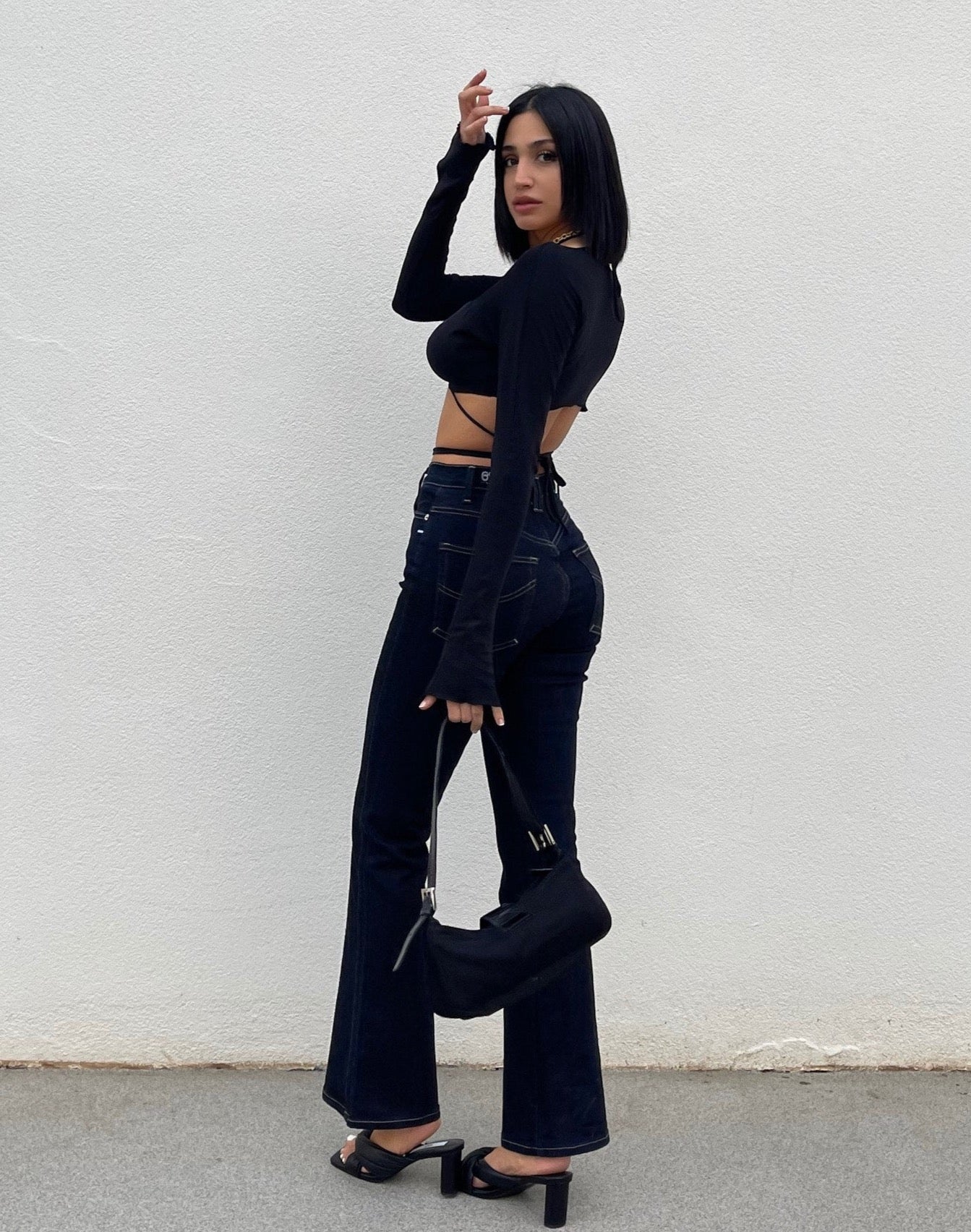 Strider Jeans. High Rise Flares. Stretch. Deep Indigo - BY BETTINA LIANO