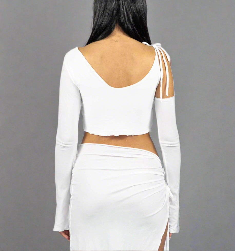 Side Line Top. White - BY BETTINA LIANO