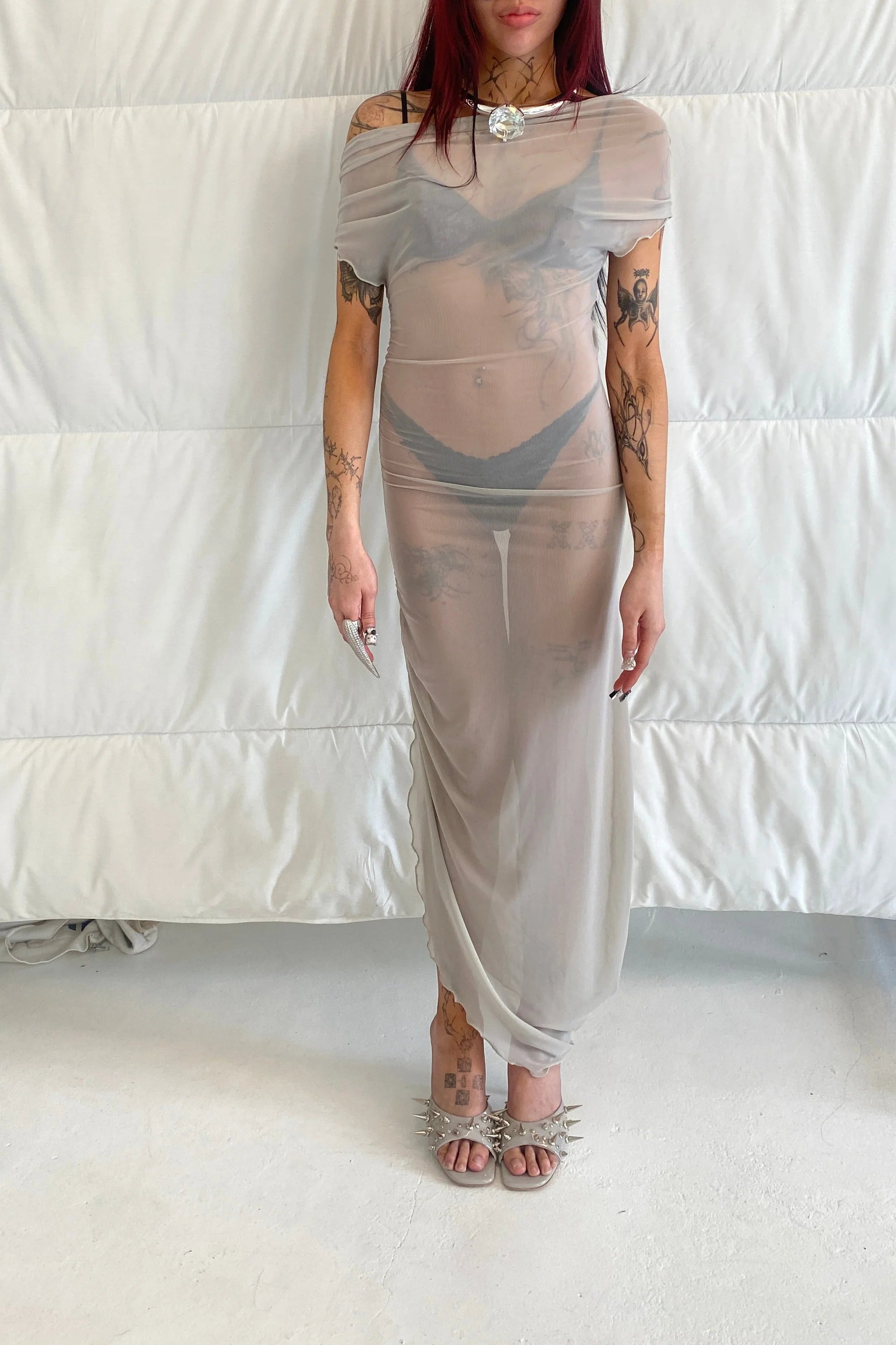 NEW Bubble Drape Dress / Smoke - BY BETTINA LIANO