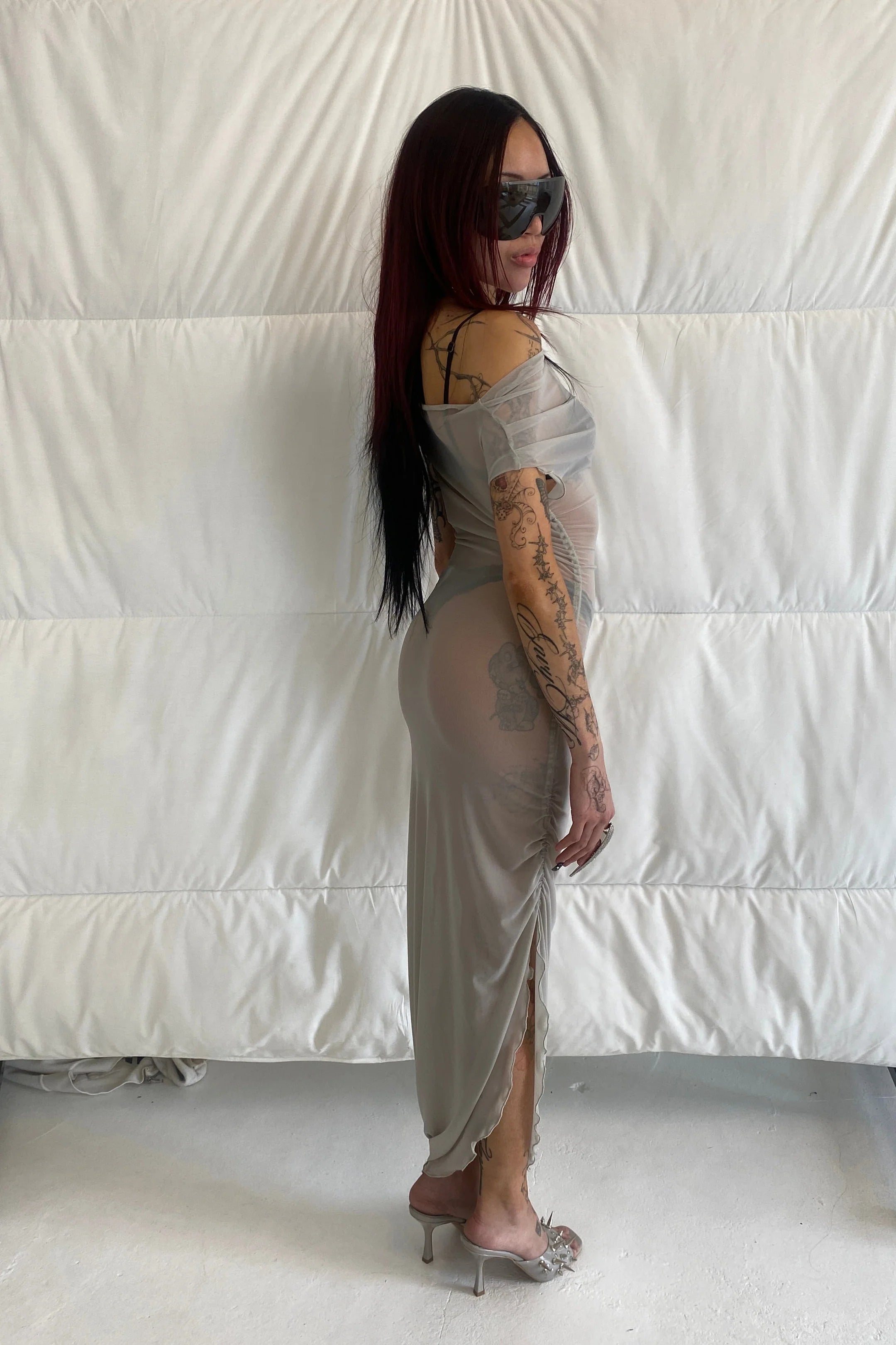 NEW Bubble Drape Dress / Smoke - BY BETTINA LIANO