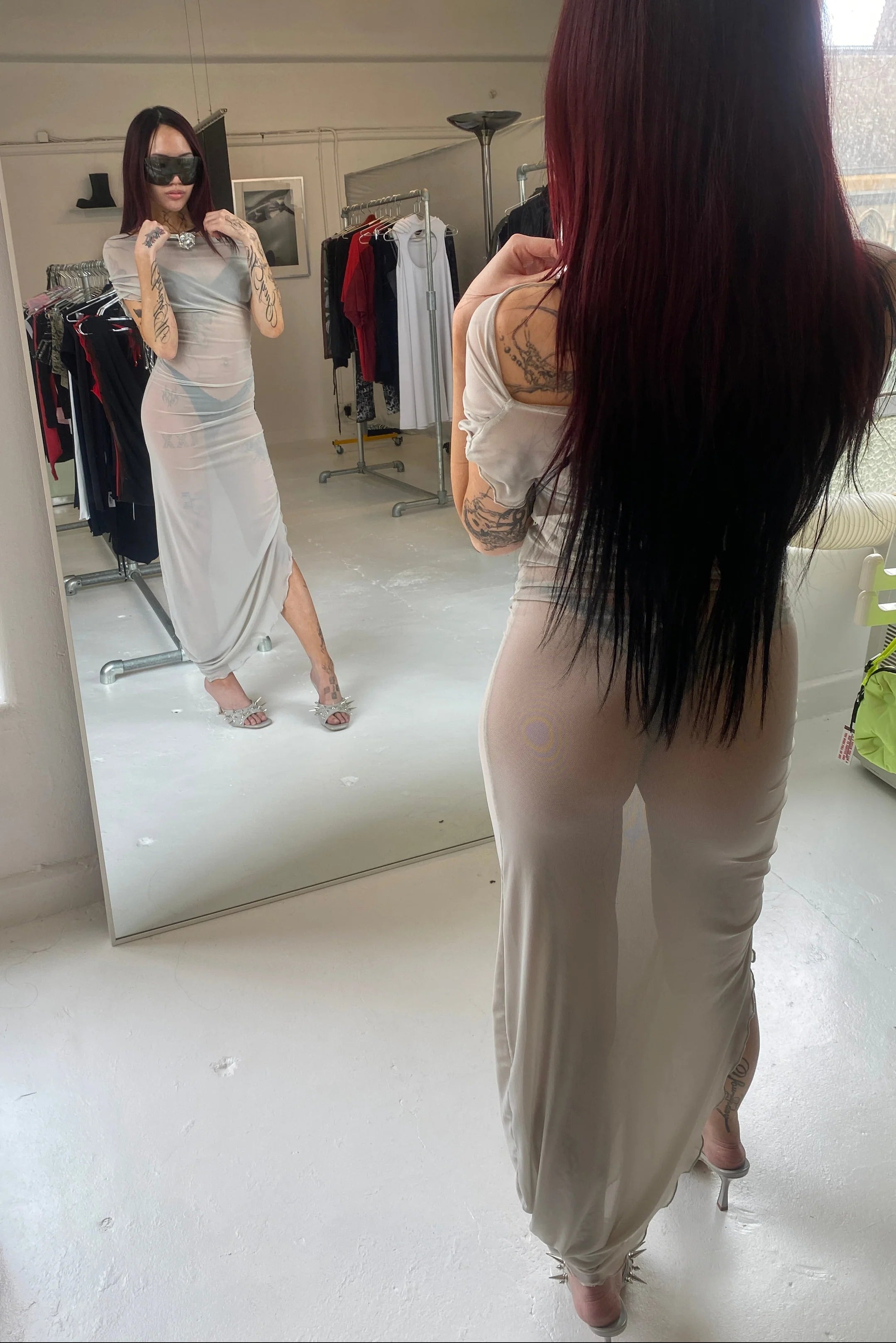 NEW Bubble Drape Dress / Smoke - BY BETTINA LIANO