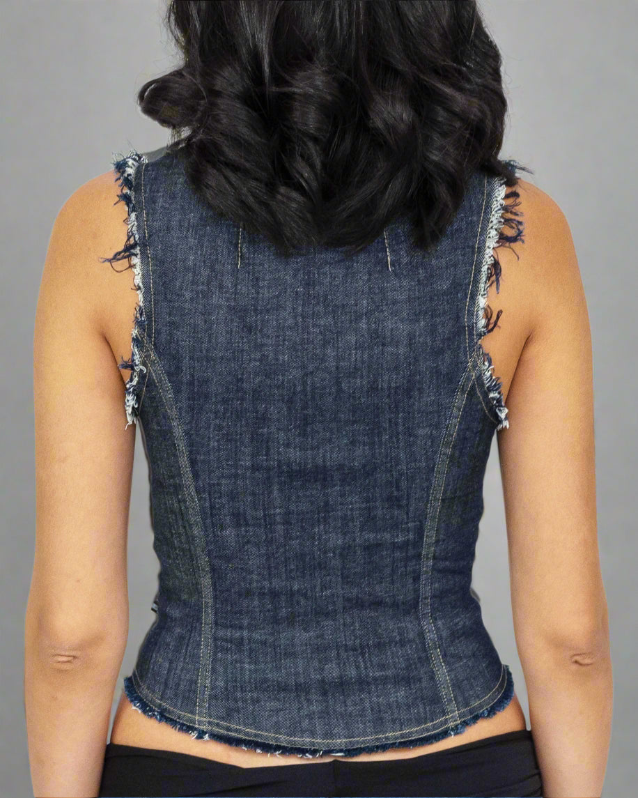 Raw Denim Waistcoat. Blue Rinse. - BY BETTINA LIANO