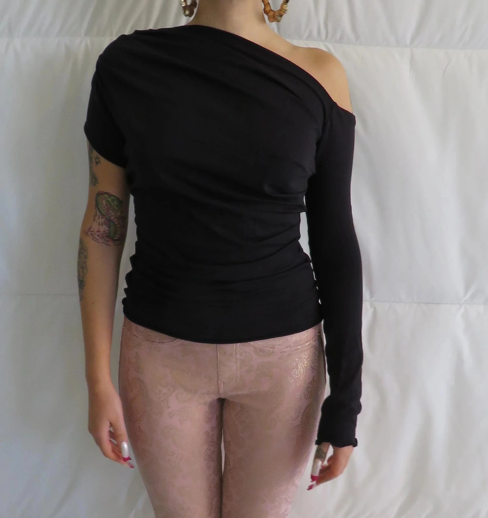 NEW Falling Drape Top / Black - BY BETTINA LIANO