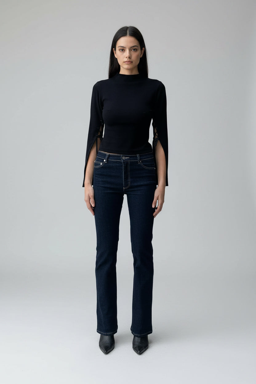 Bootcut Madison Jeans.Mid Rise. Stretch. Deep Indigo - BY BETTINA LIANO