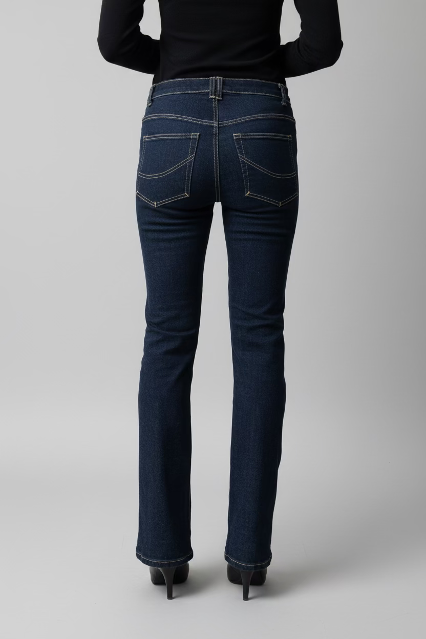 Bootcut Madison Jeans.Mid Rise. Stretch. Deep Indigo - BY BETTINA LIANO