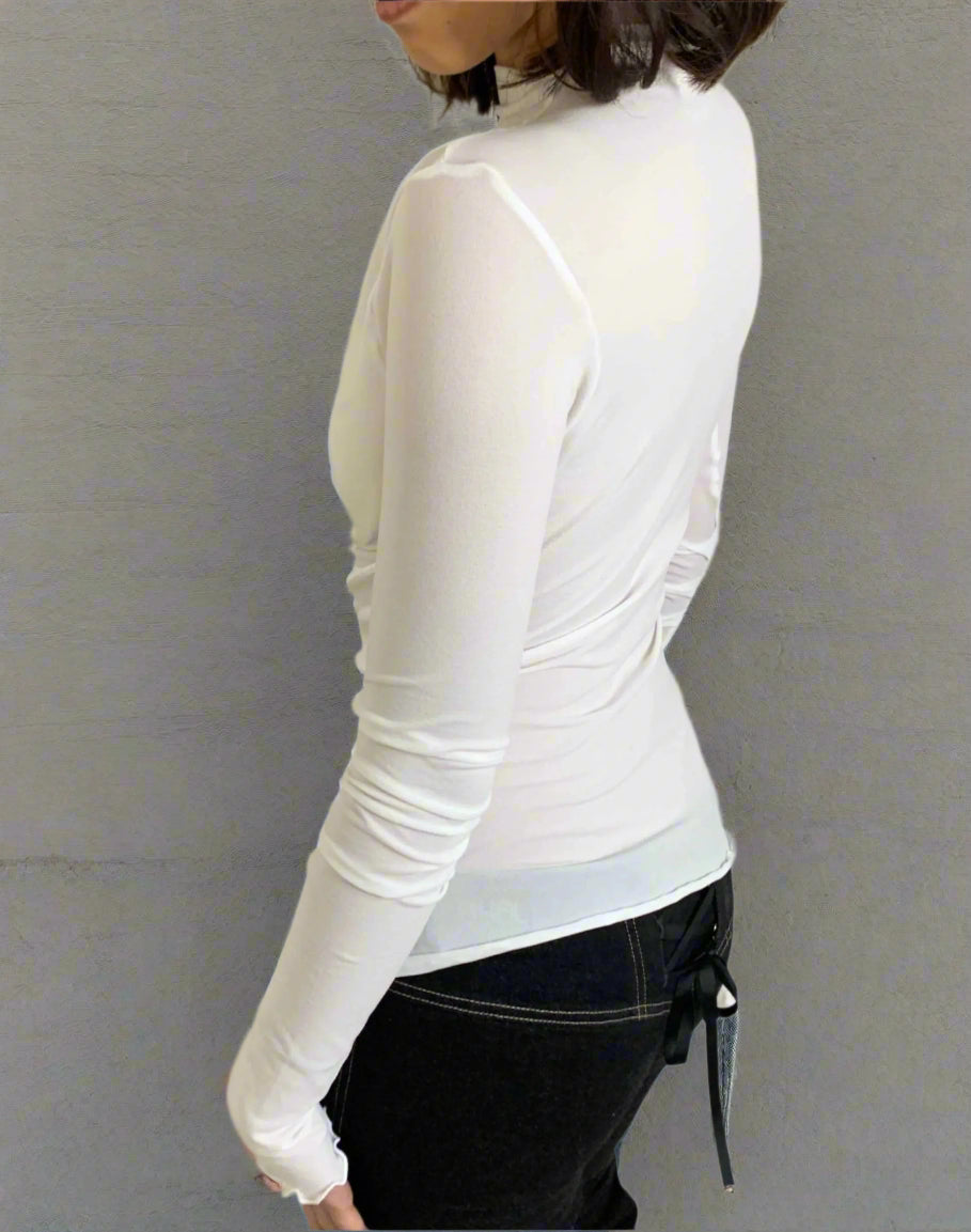 Donna Drape Top. White - BY BETTINA LIANO