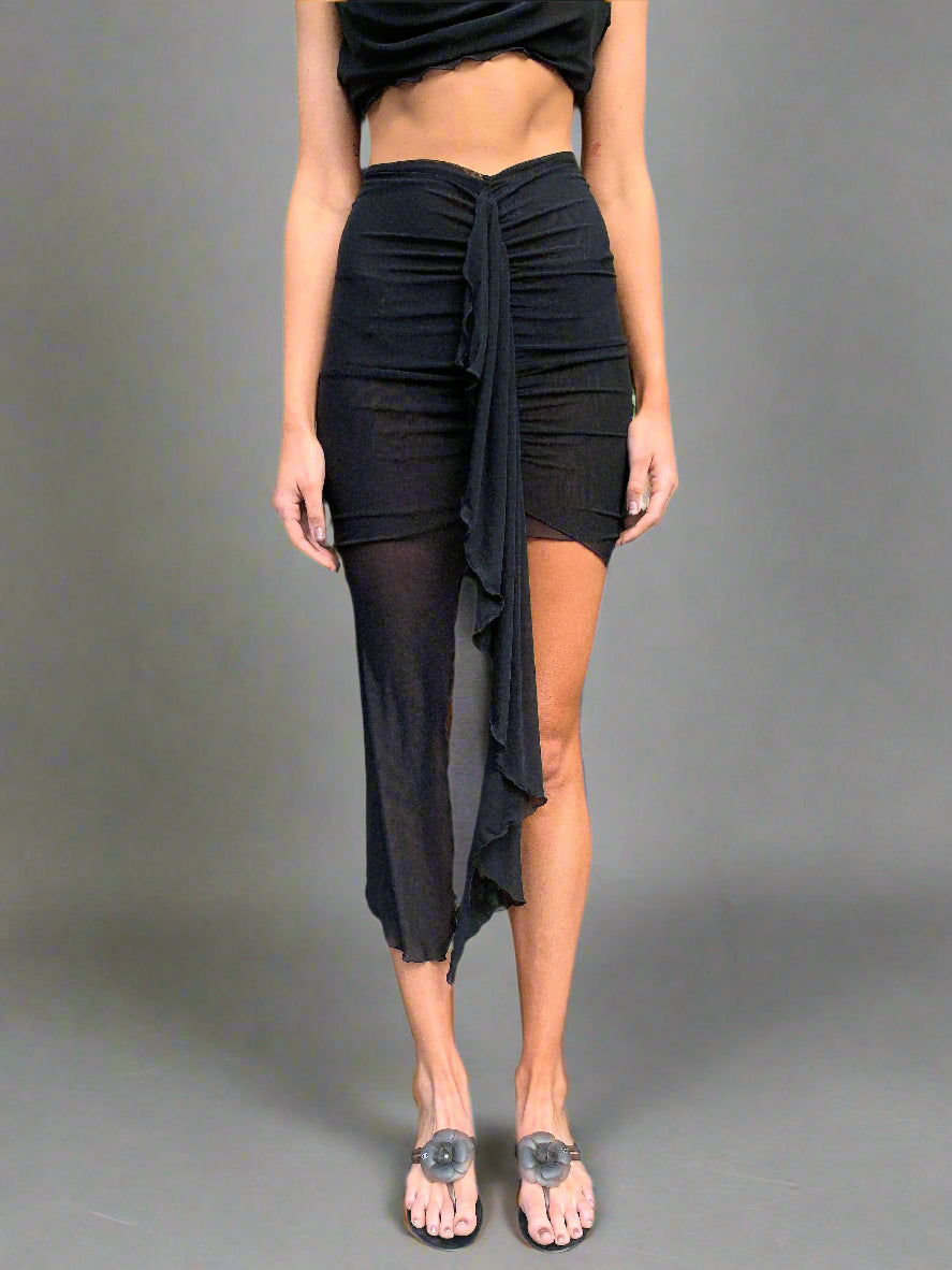 Mercury Drape Skirt. Black - BY BETTINA LIANO