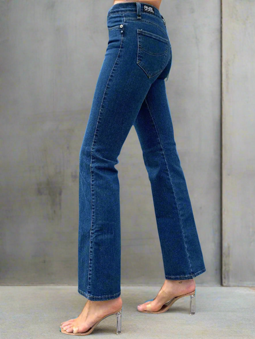 Chelsea Bootleg Flares. 1992. Low Rise. Stretch. Blue Contrast - BY BETTINA LIANO