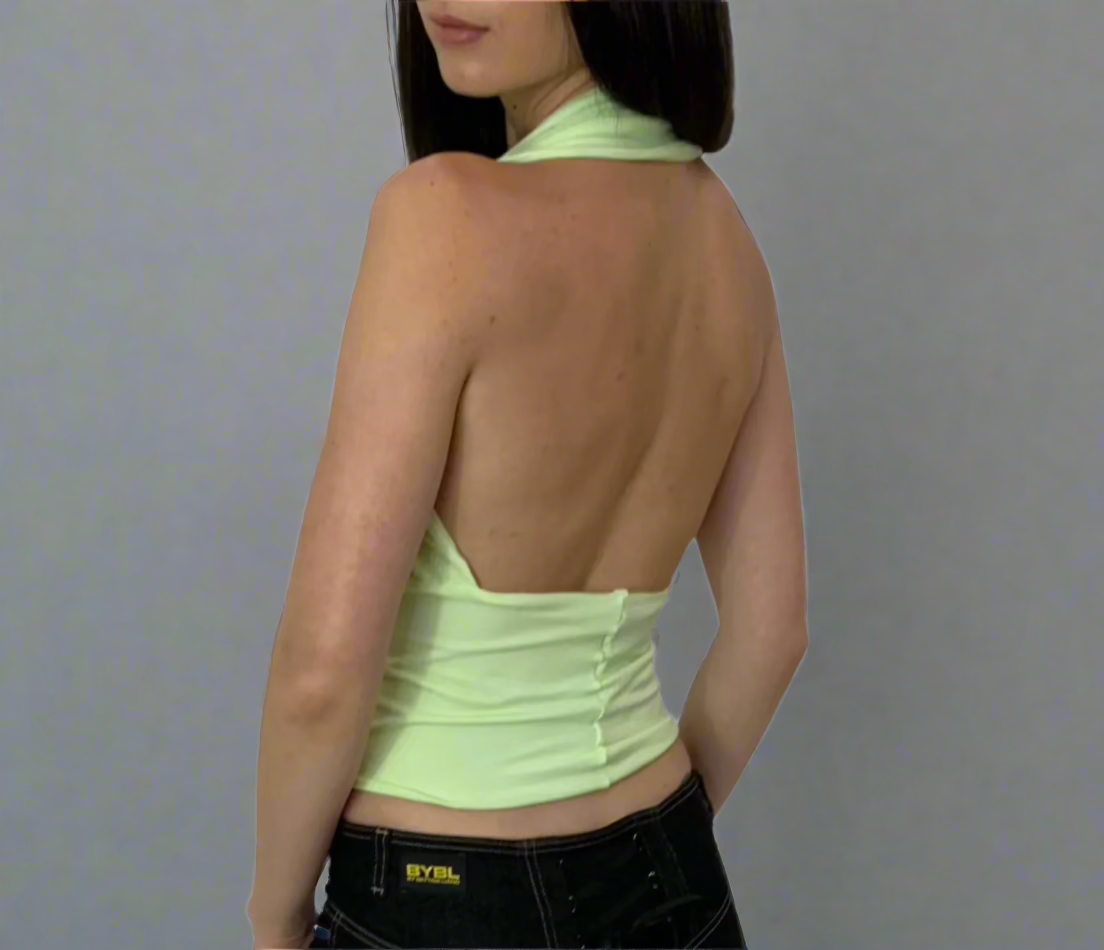 Venice Backless Wrap Top. Apple Green - BY BETTINA LIANO