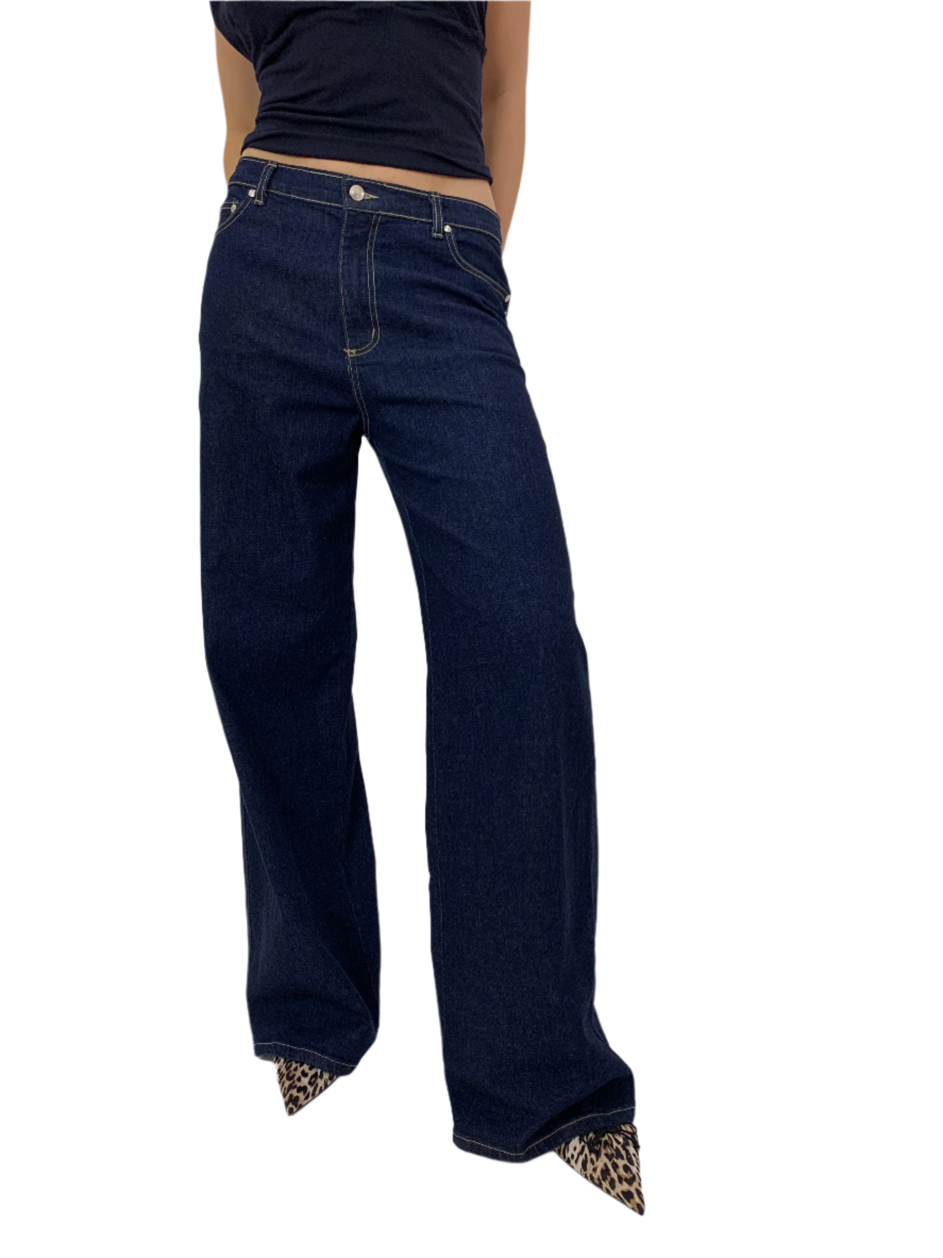 Hanger Jeans. Extra Baggy, Low Rise.  Deep Indigo - BY BETTINA LIANO