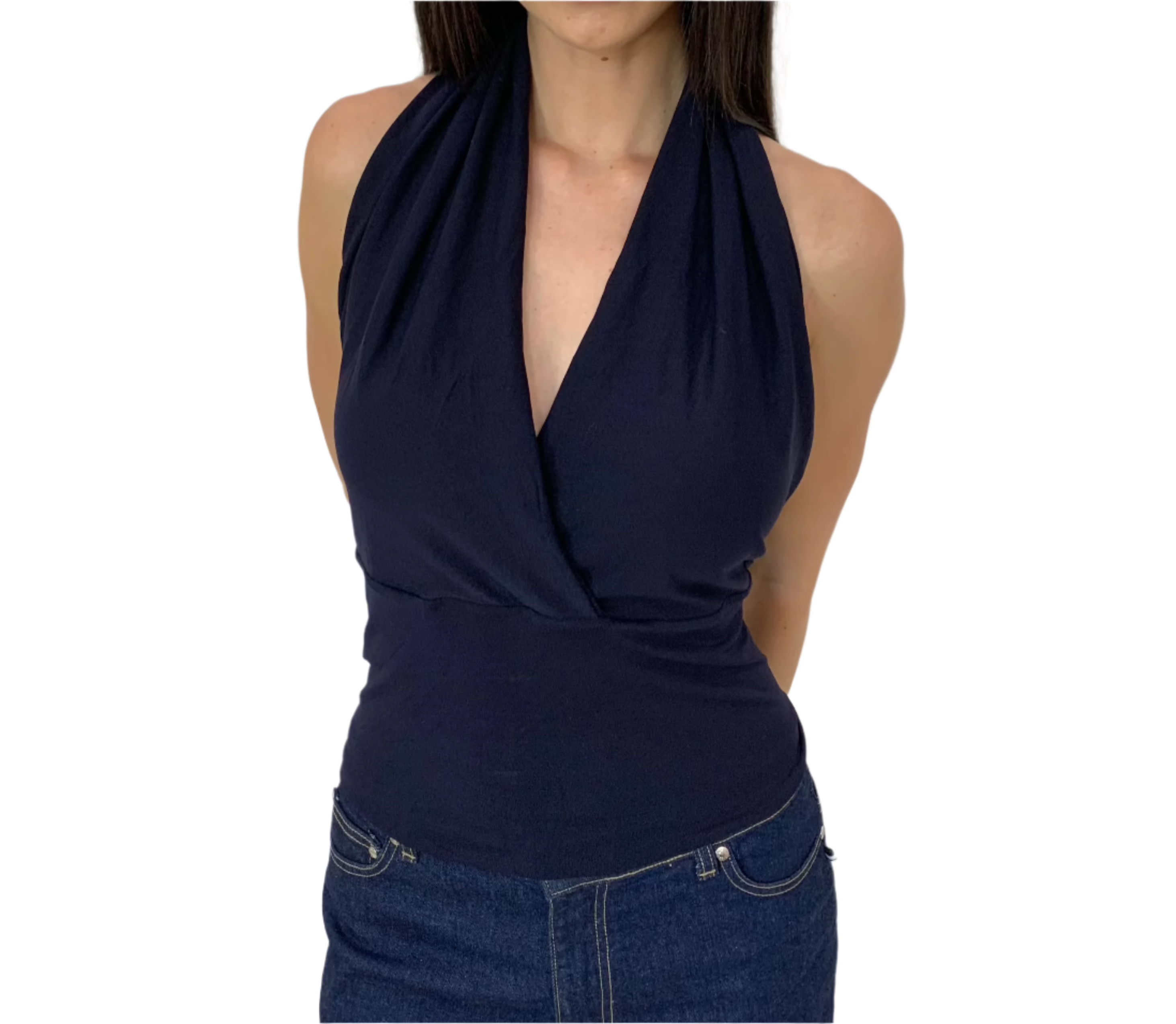 Venice Backless Wrap Top  French Navy - BY BETTINA LIANO