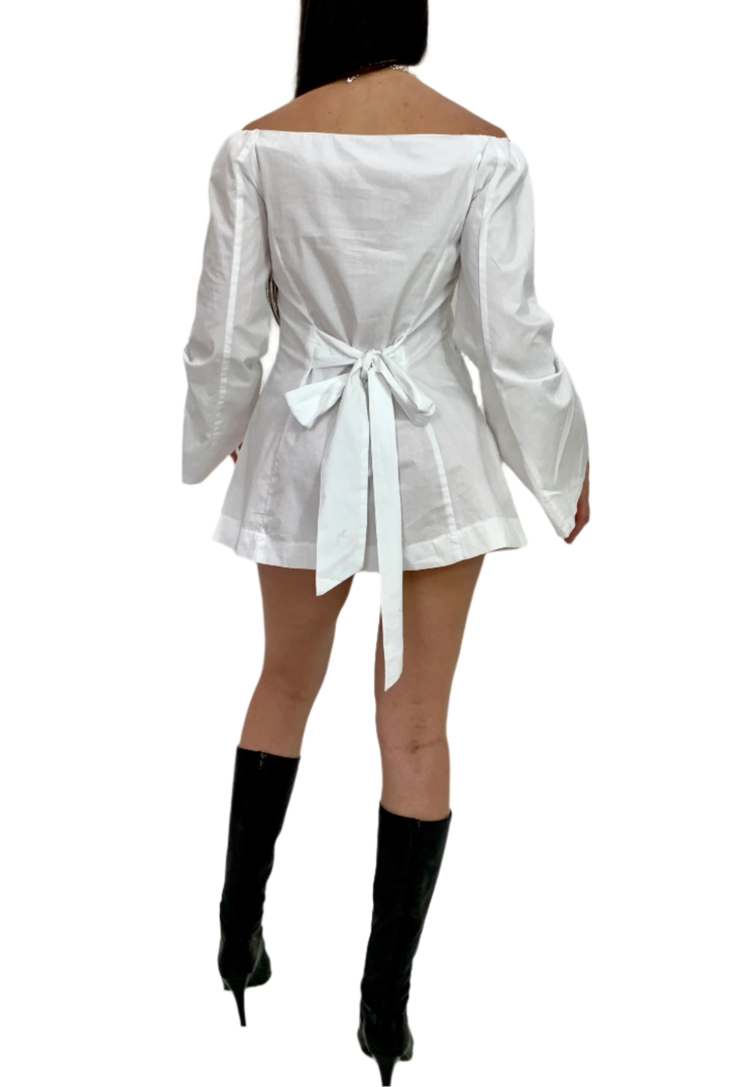 Marian Mini Dress. Cotton Poplin. White - BY BETTINA LIANO