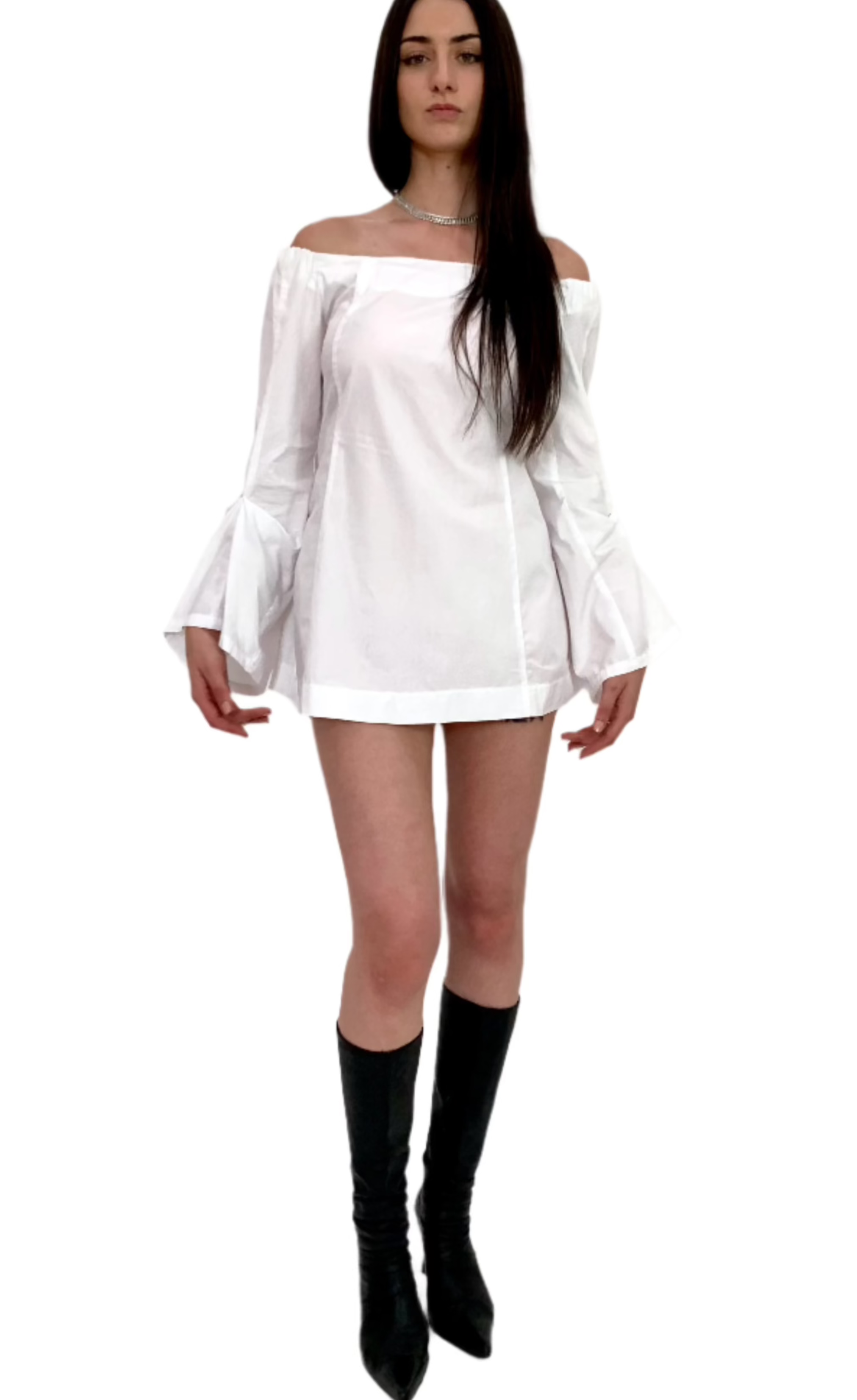 Marian Mini Dress. Cotton Poplin. White - BY BETTINA LIANO