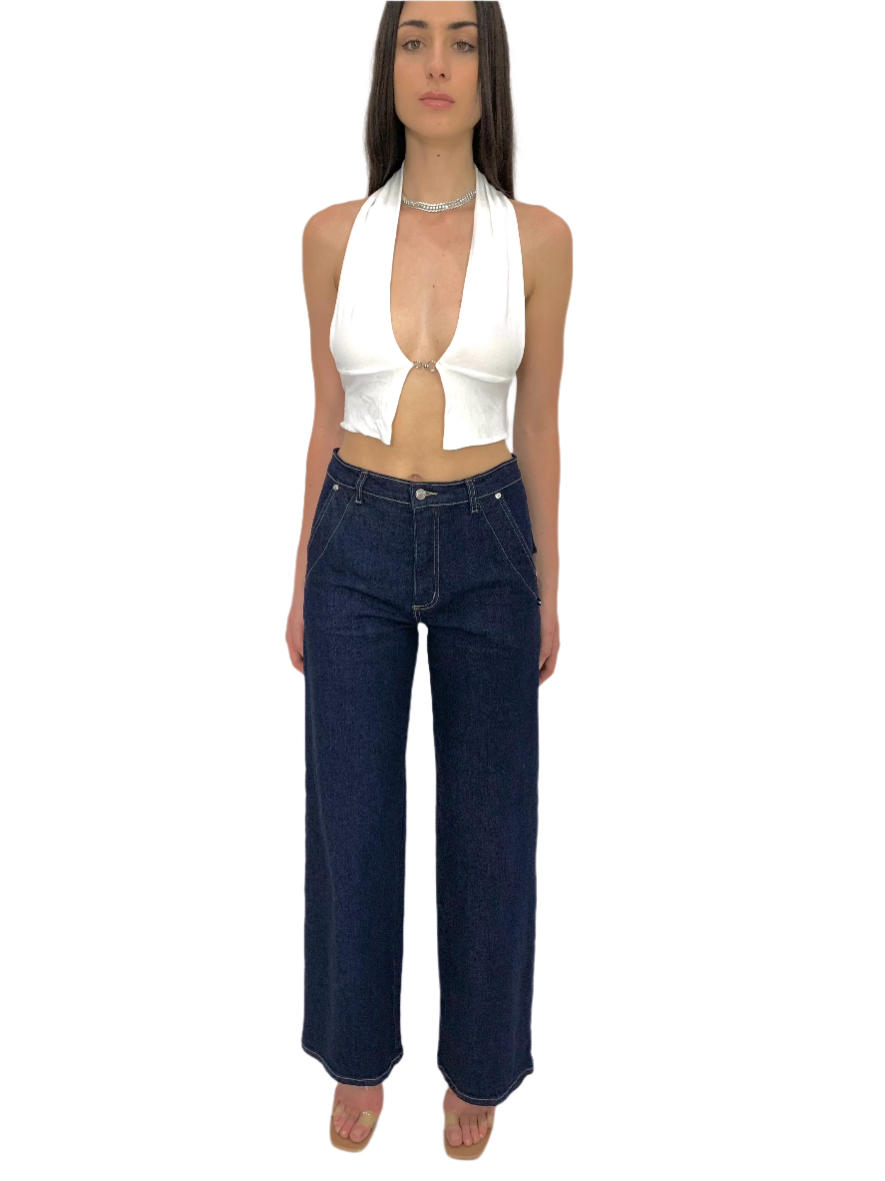 Cargo Jeans. High Rise. Wide Leg. Deep Indigo. - BY BETTINA LIANO