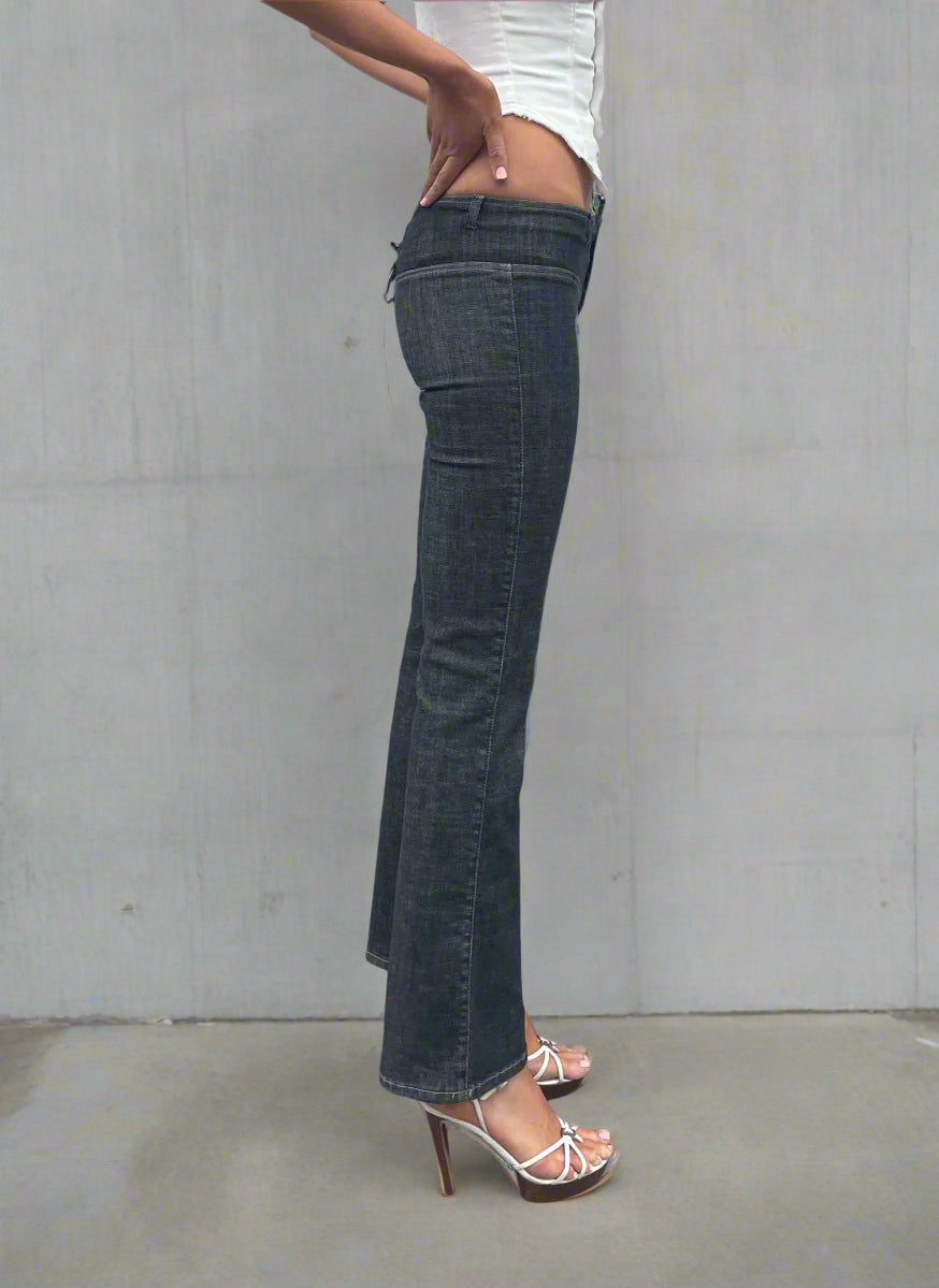 Corset Bootleg Jeans 2002. Low Rise. Black Cloud - BY BETTINA LIANO