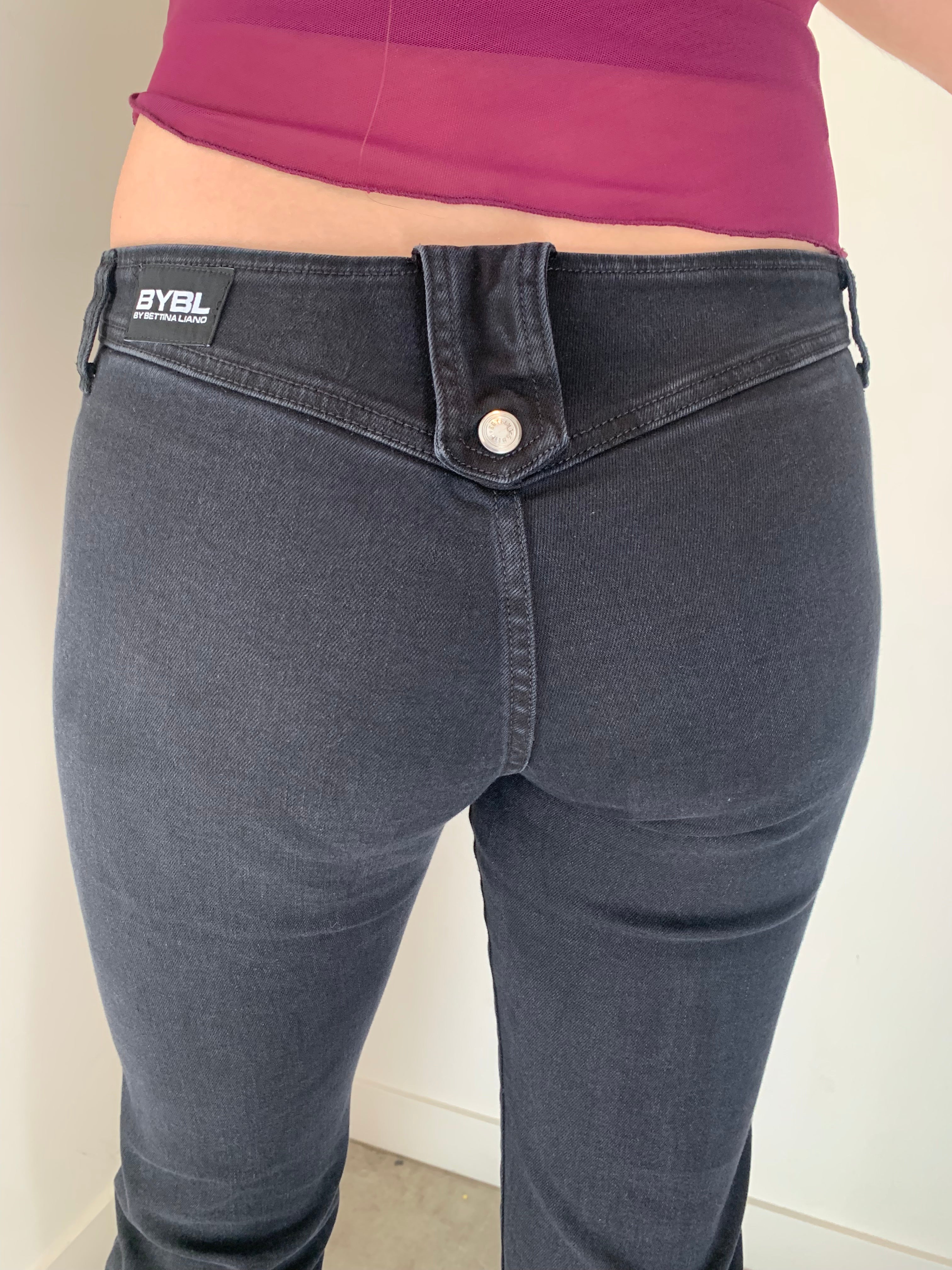 Brittney Jeans. Low Rise. Stretch. Dusty Black Wash. - BY BETTINA LIANO