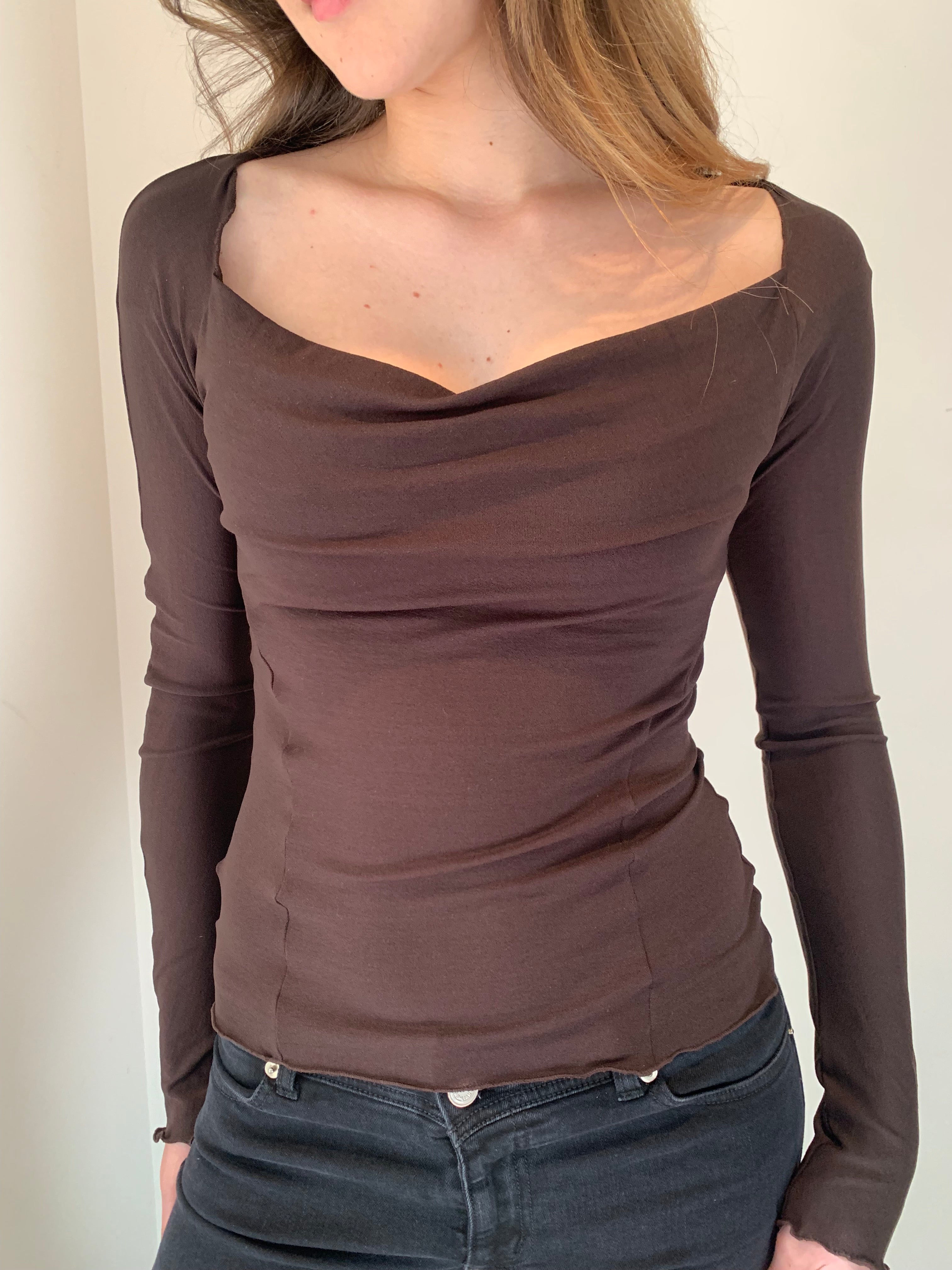 Corset Drape Top. Chocolate Brown – BY BETTINA LIANO