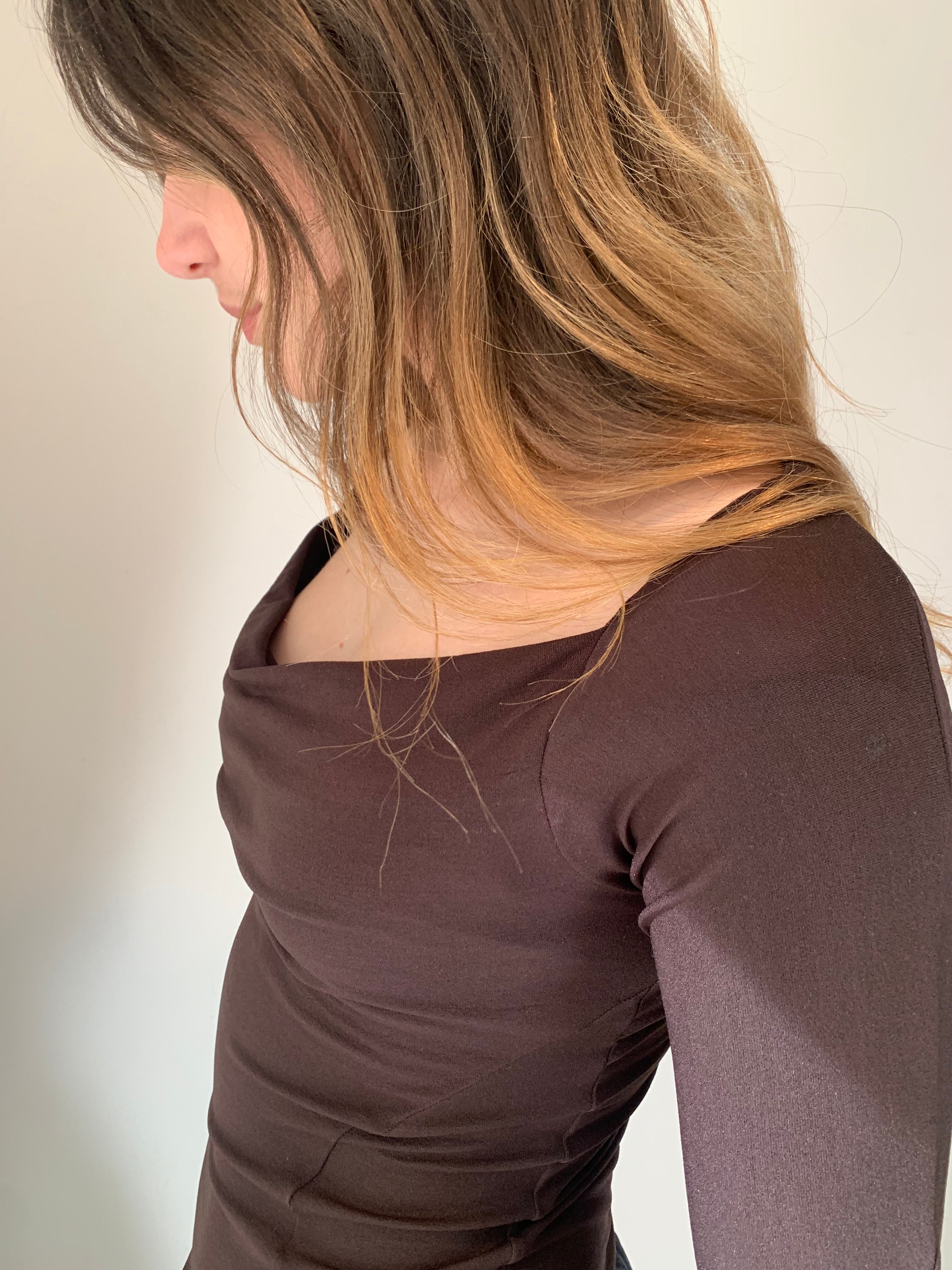 Corset Drape Top. Chocolate Brown - BY BETTINA LIANO