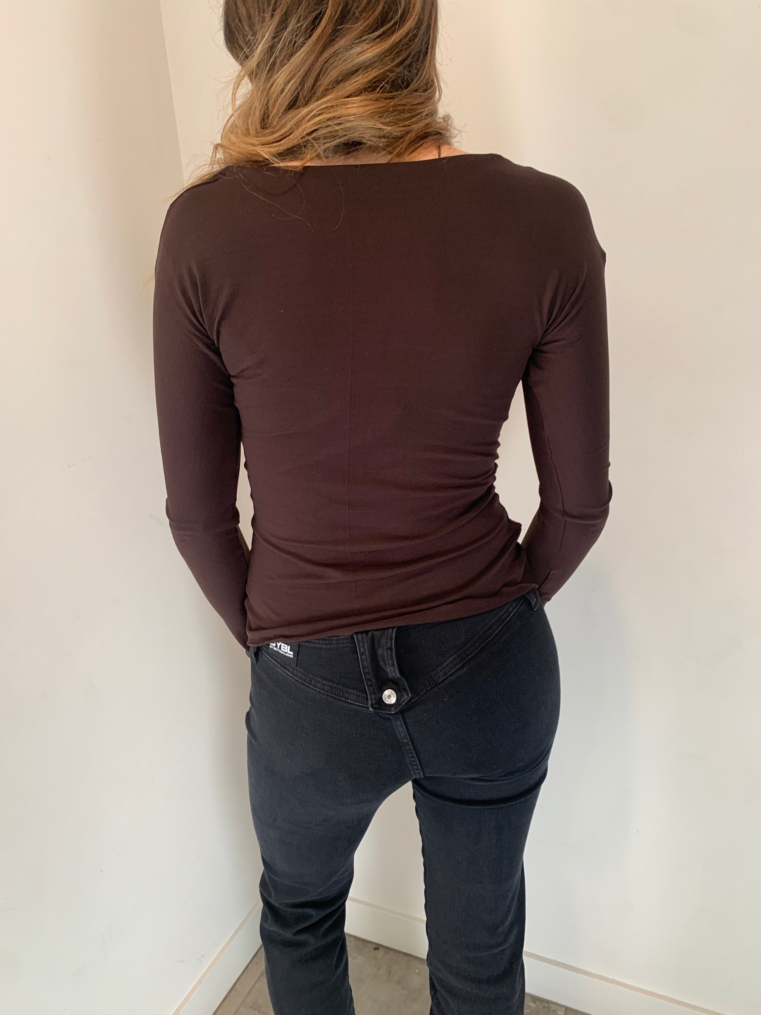 Corset Drape Top. Chocolate Brown - BY BETTINA LIANO