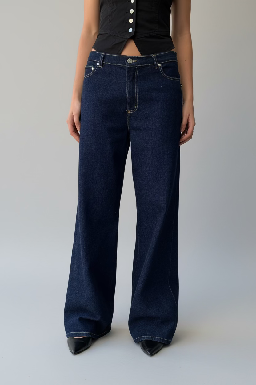 Baggy Hanger Jeans. Extra Baggy, Low Rise.  Dark Indigo - BY BETTINA LIANO