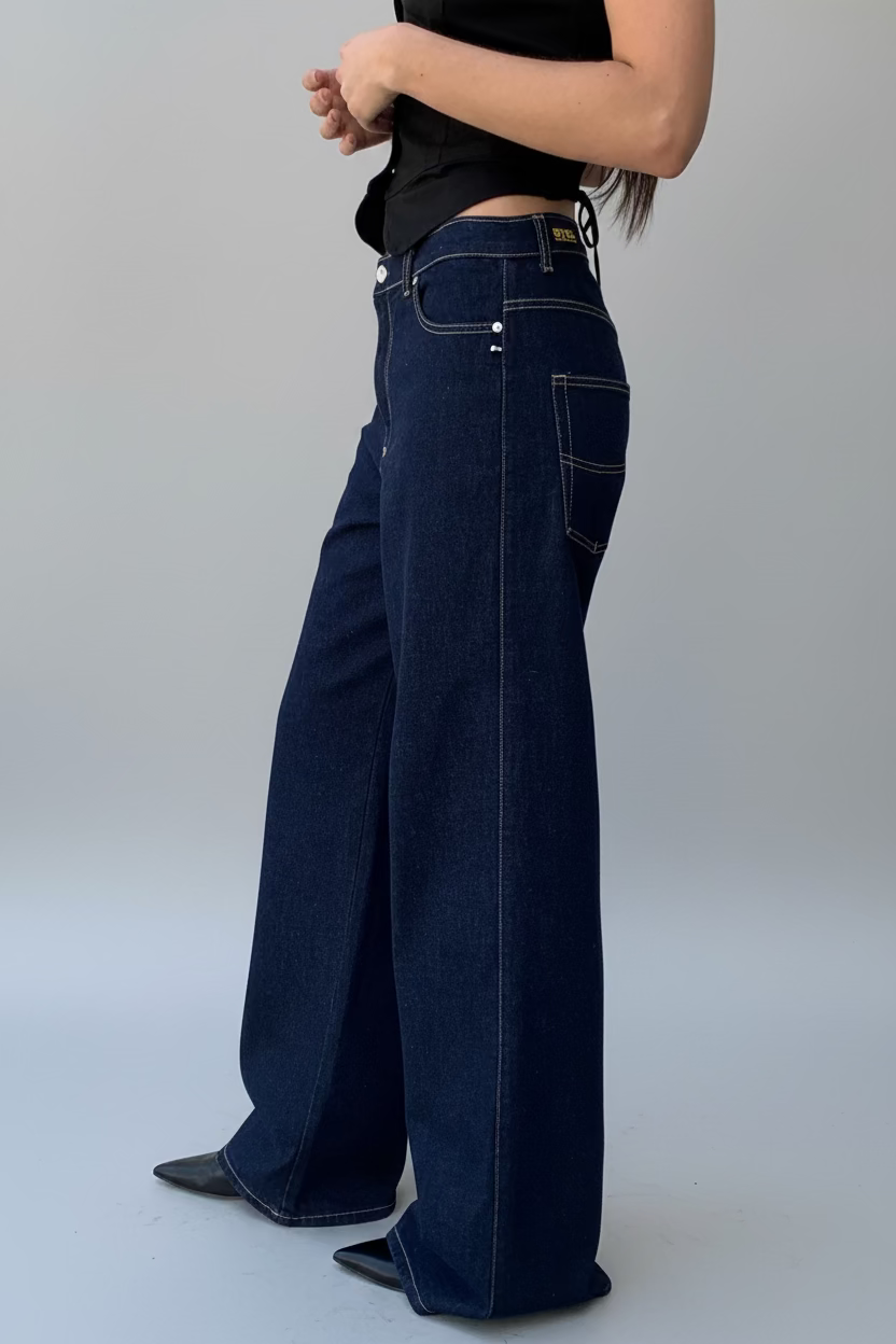 Baggy Hanger Jeans. Extra Baggy, Low Rise.  Dark Indigo - BY BETTINA LIANO