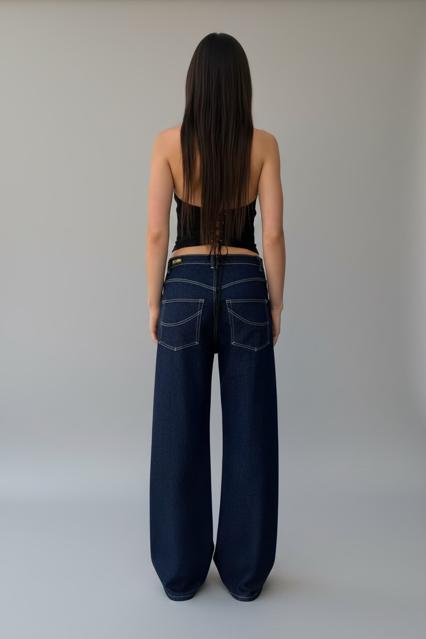 Baggy Hanger Jeans. Extra Baggy, Low Rise.  Dark Indigo - BY BETTINA LIANO