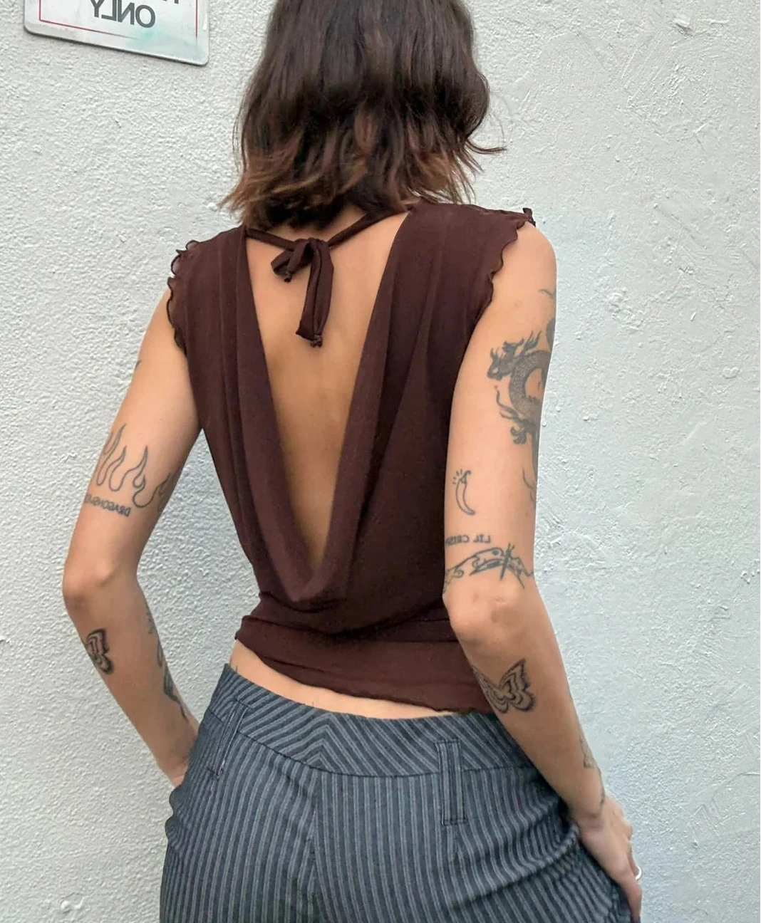 NEW Mercury Mesh Drape Top / Chocolate - BY BETTINA LIANO