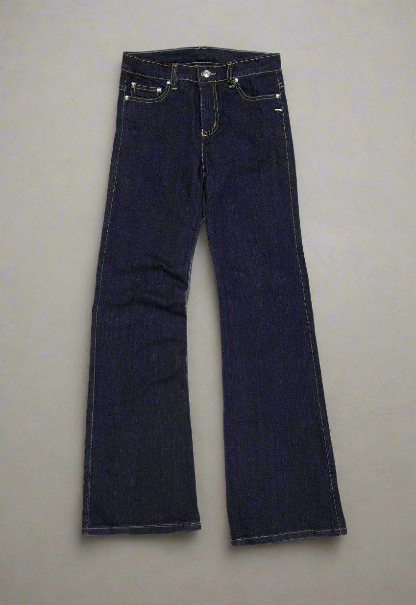 Chelsea Bootleg Flares. 1992. Low Rise. Stretch. Deep Indigo - BY BETTINA LIANO