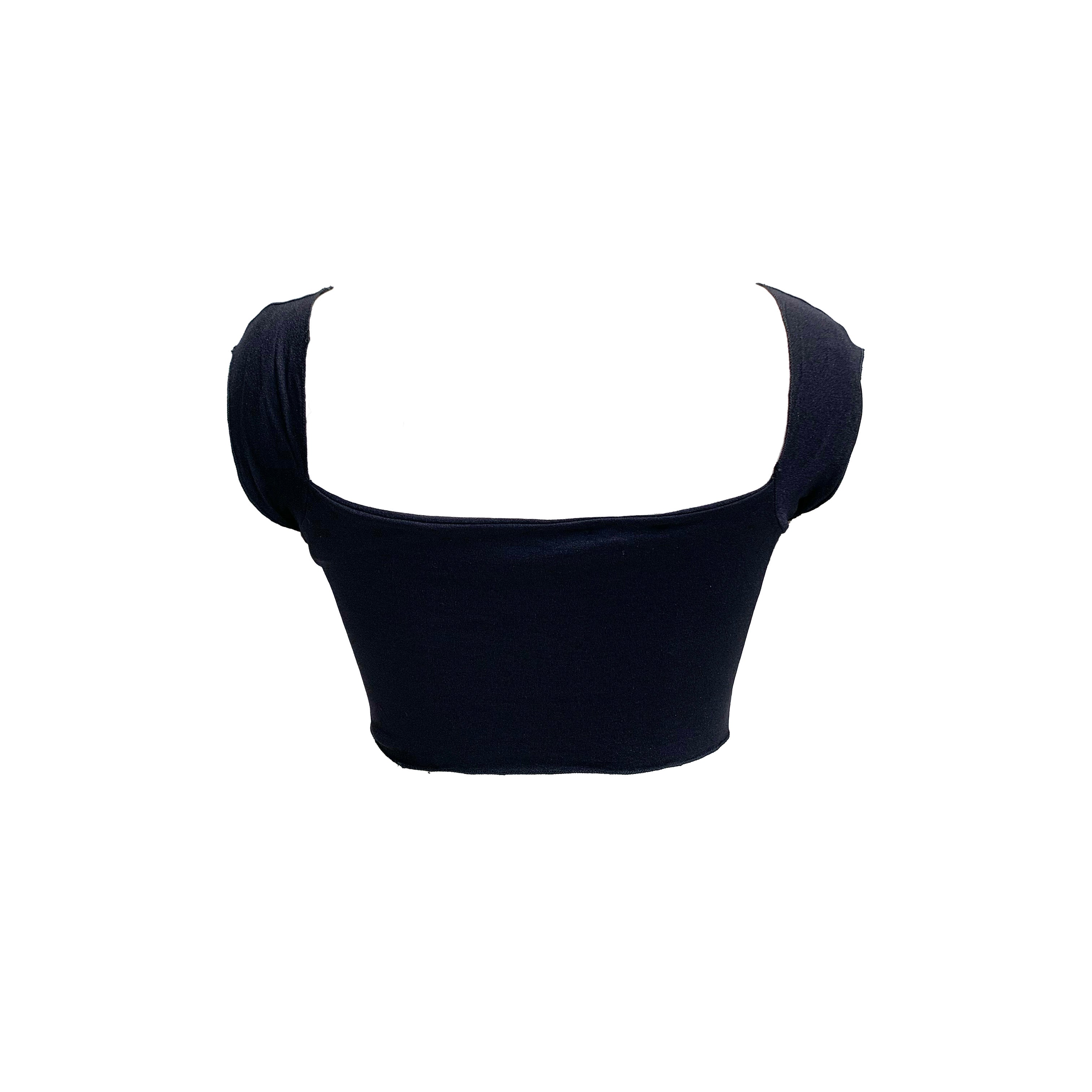 Tia Crop Corset Top - Black - BY BETTINA LIANO