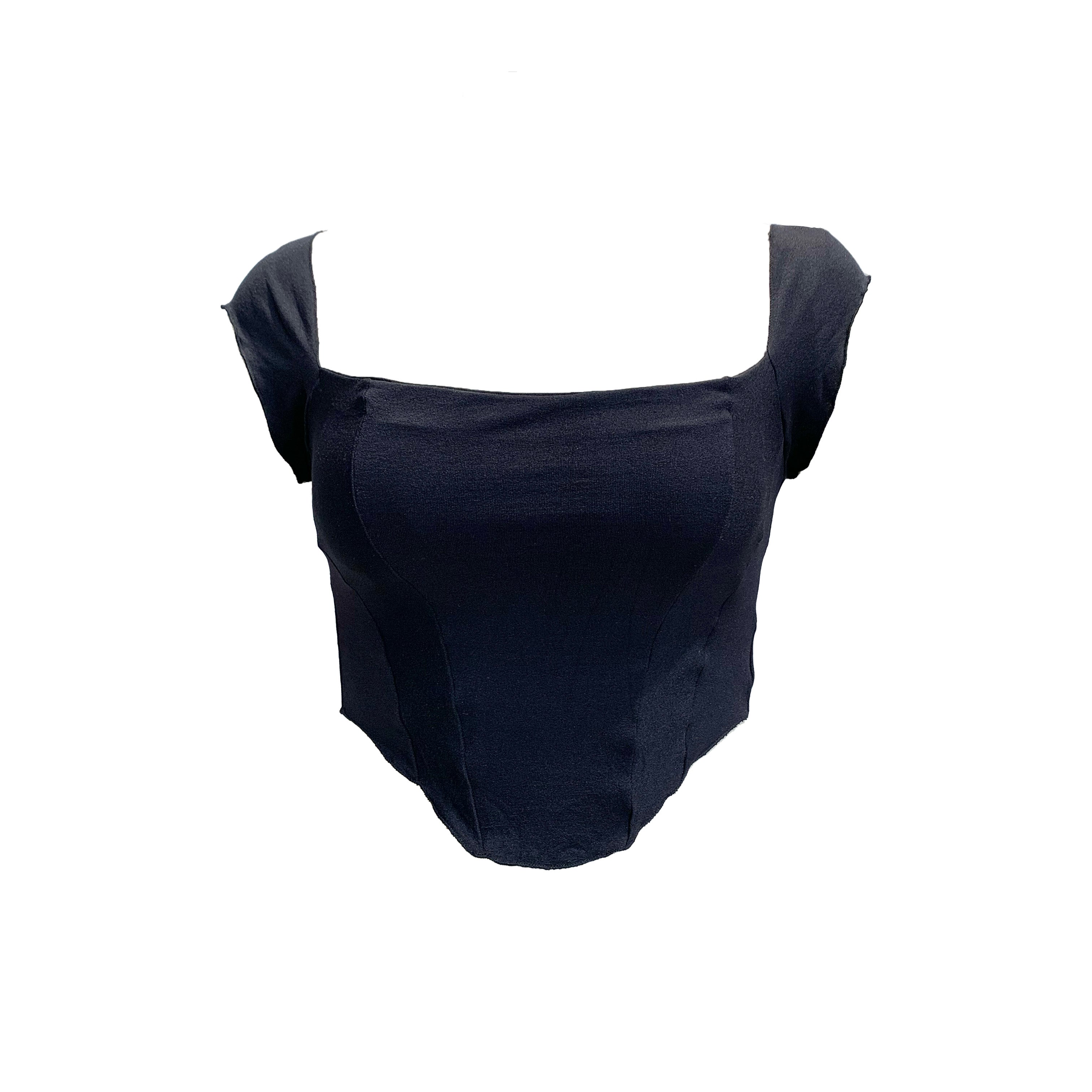 Tia Crop Corset Top - Black - BY BETTINA LIANO